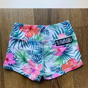 Savage Barbell Tropical Floral Shorts